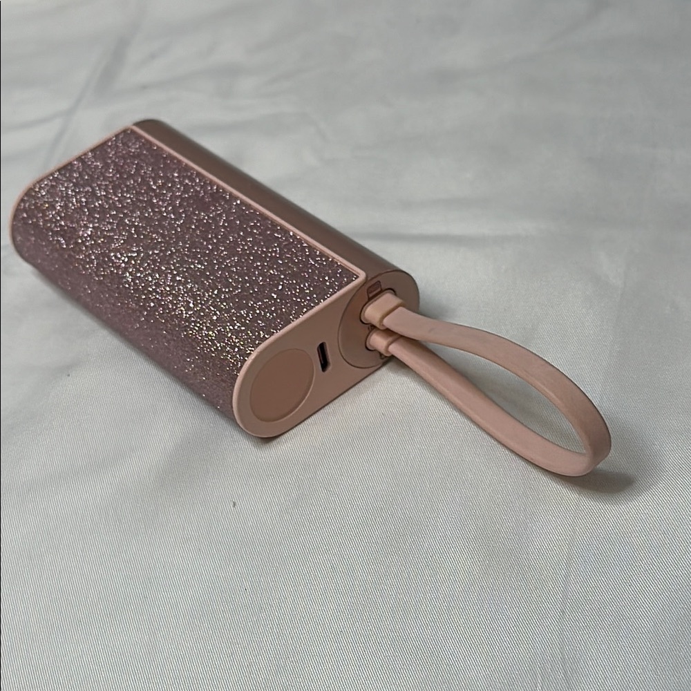 Glittery Rose Gold Portable Charger